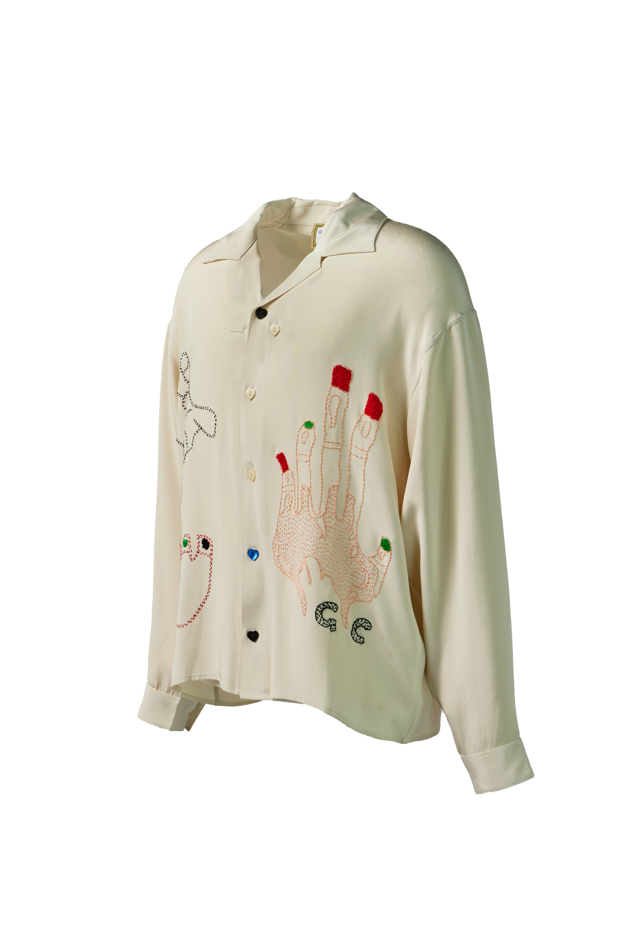 GLASS CYPRESS - Hands On Ivory Silk Shirt product image