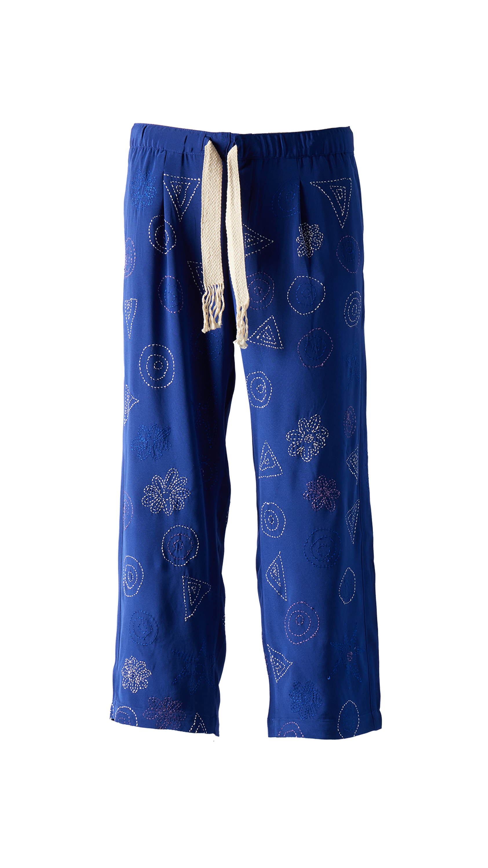 GLASS CYPRESS - Floral Silk Trousers product image