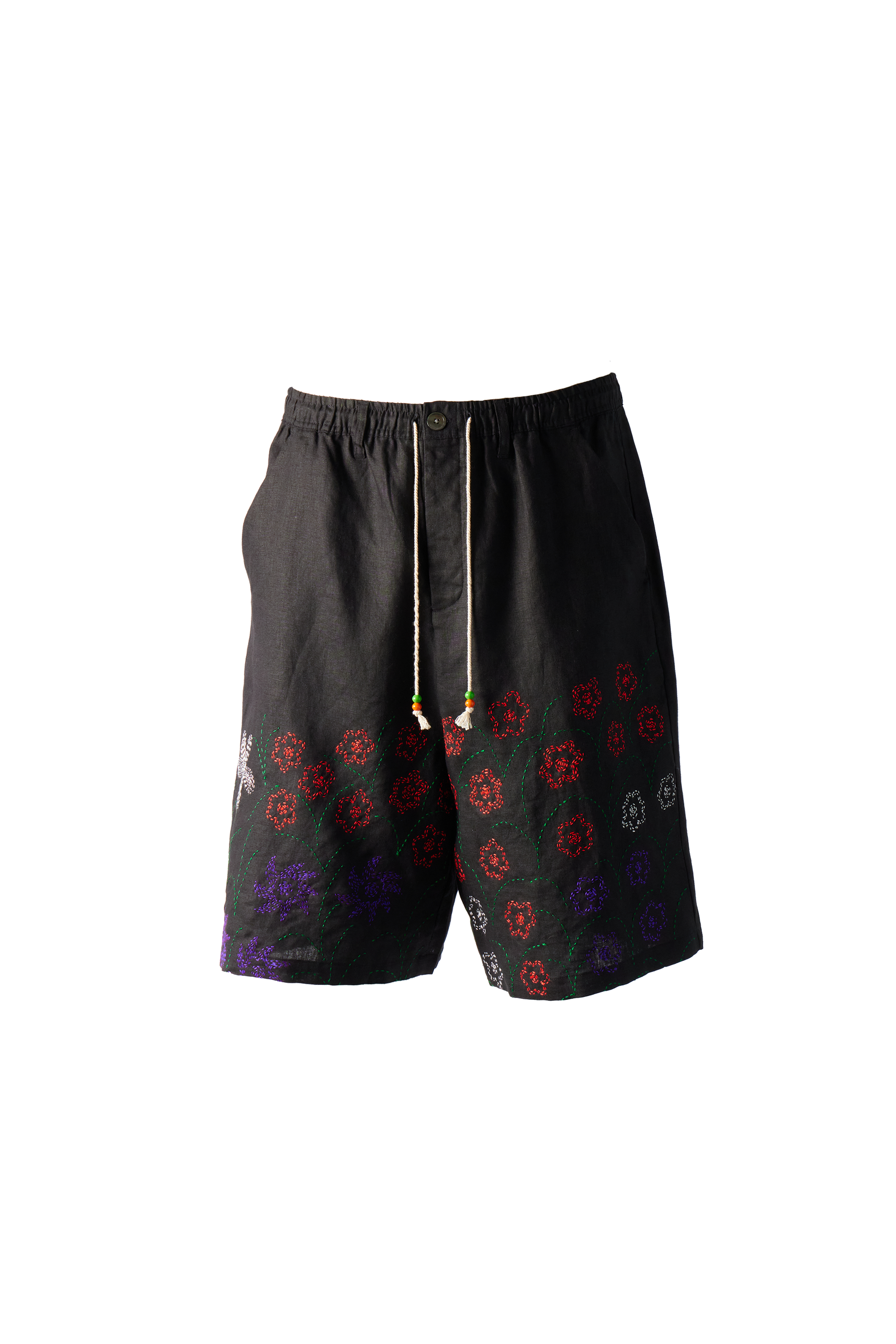 GLASS CYPRESS - Black Linen Shorts product image