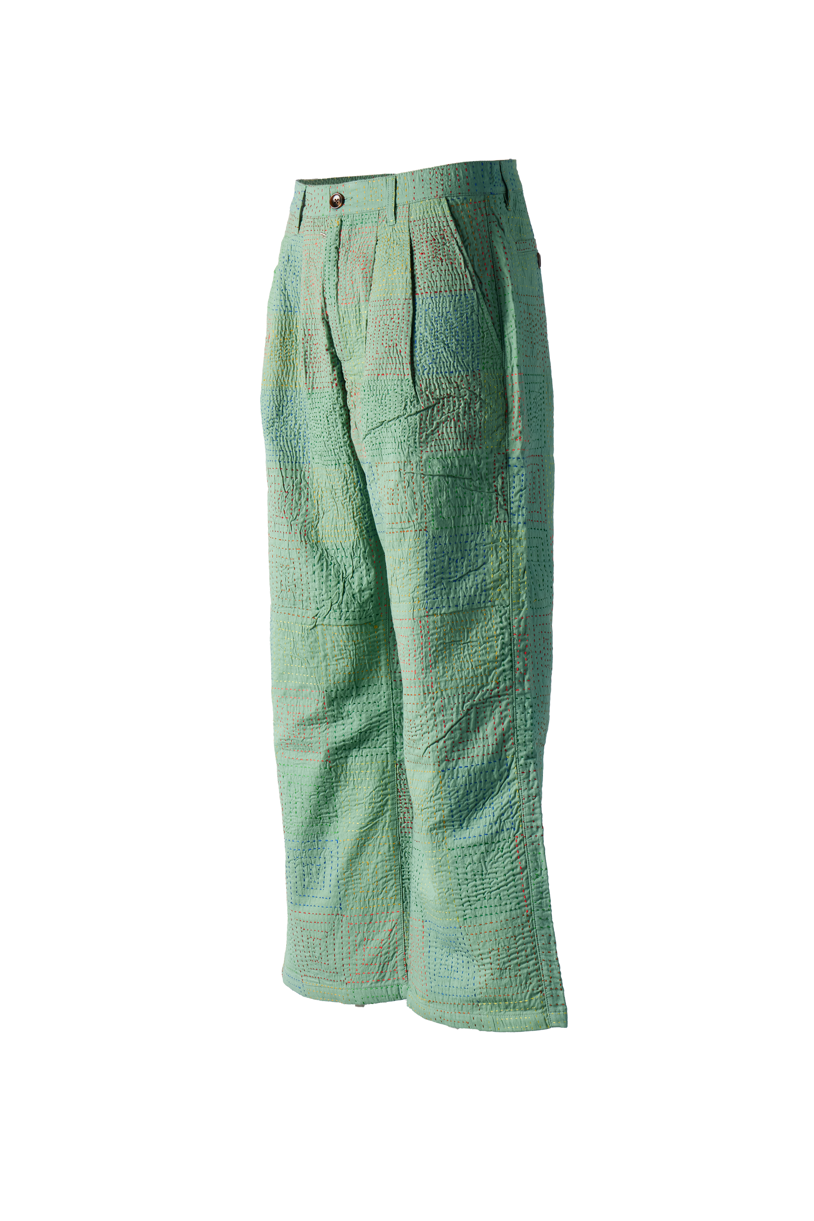 GLASS CYPRESS - Quilted Cotton Trousers product image