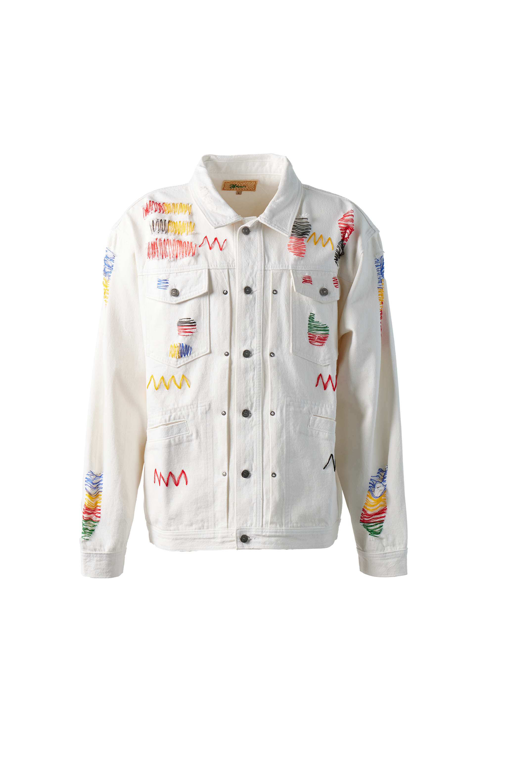 GLASS CYPRESS - Multicolor Denim Jacket product image