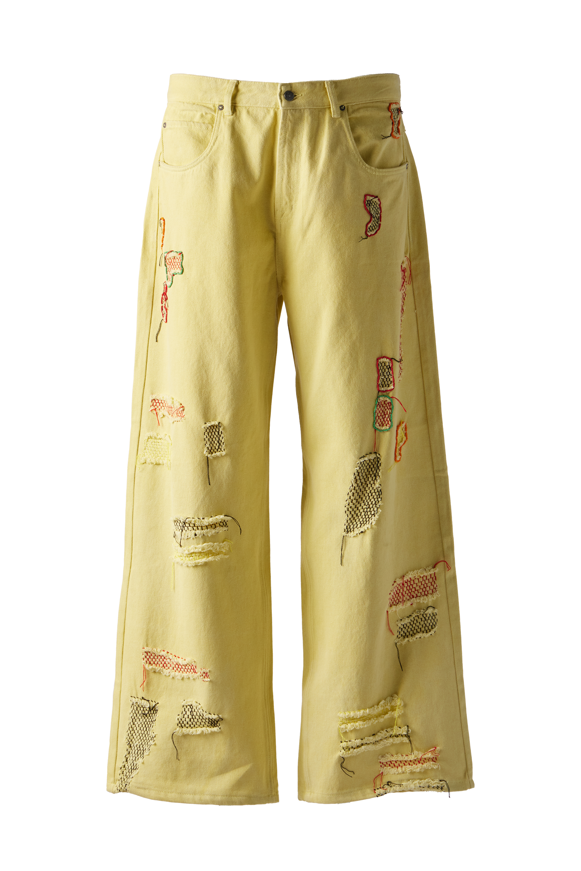GLASS CYPRESS - Yellow Reconstructed Shredded Denim product image