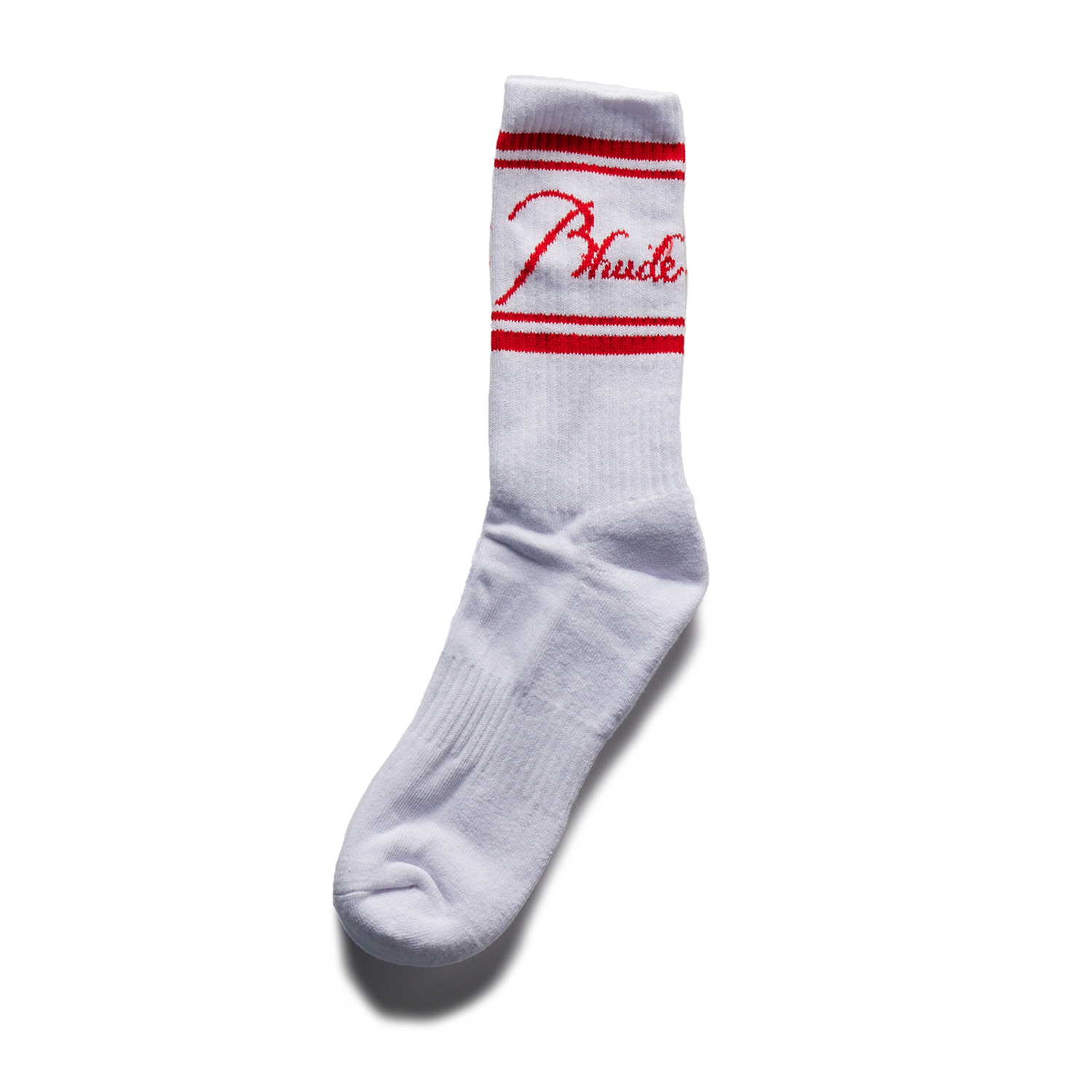 RHUDE - Script Logo Sock (White/Red) product image