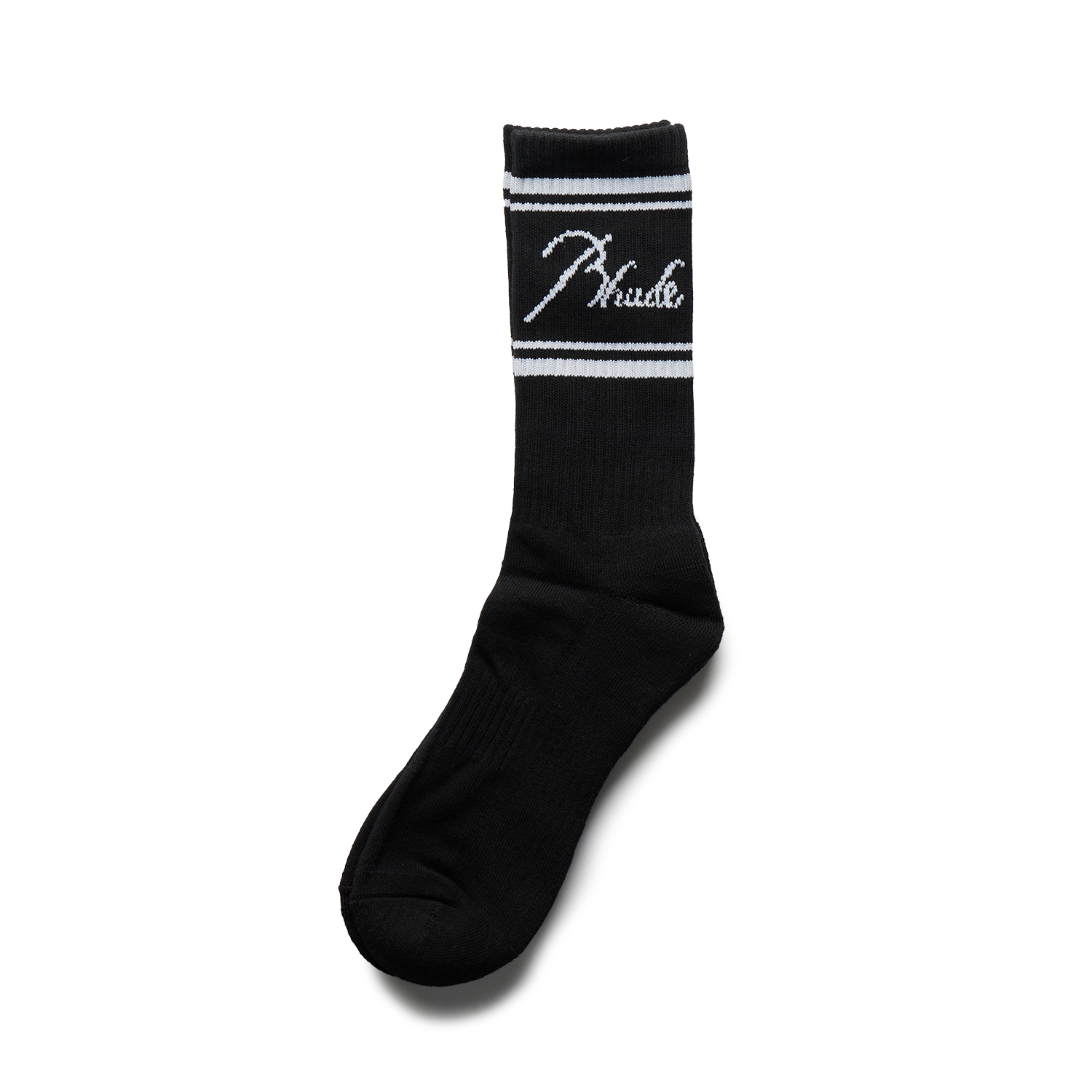 RHUDE - Script Logo Sock (Black/White) product image
